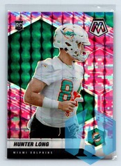 2021 Panini Mosaic #384 Hunter Long Prizm Camo Pink Miami Dolphins